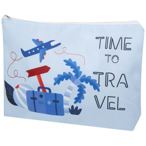 Trousse personnalisée en sublimation rPET Grand modèle Ayla Blanc / Blanc
